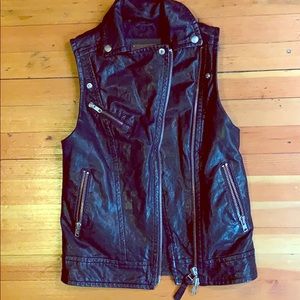 Mackage biker leather vest!